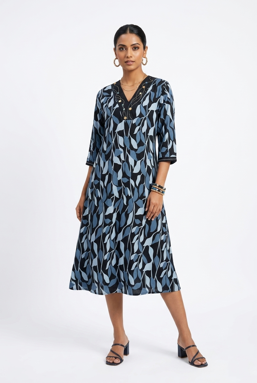 ABSTRACT LEAFY FROCK