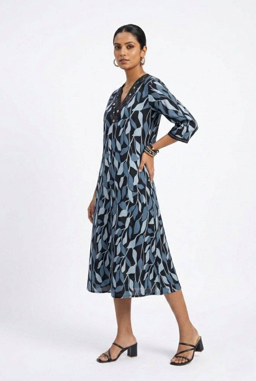 ABSTRACT LEAFY FROCK