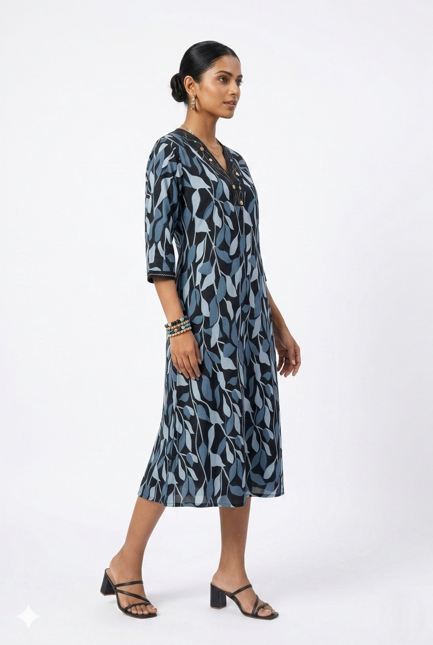 ABSTRACT LEAFY FROCK
