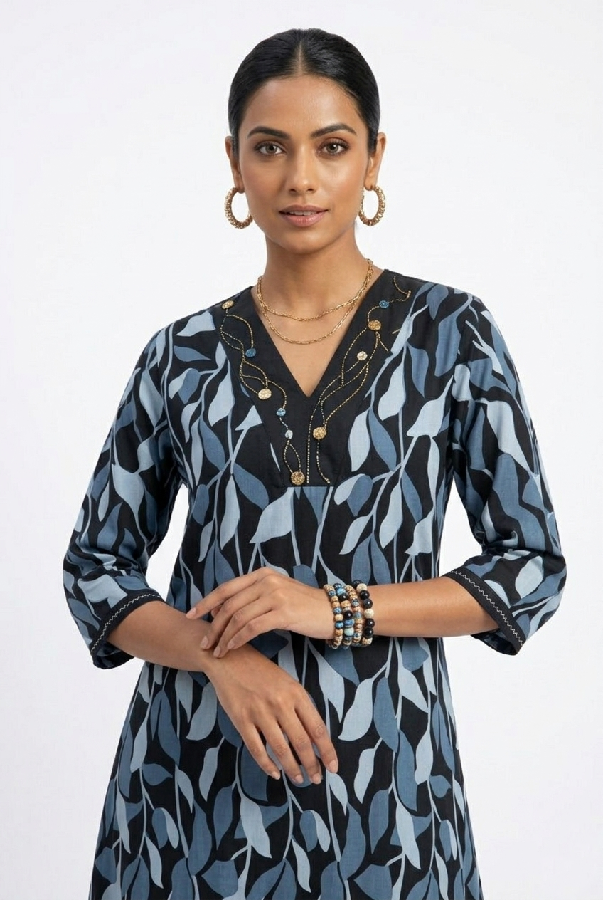 ABSTRACT LEAFY FROCK