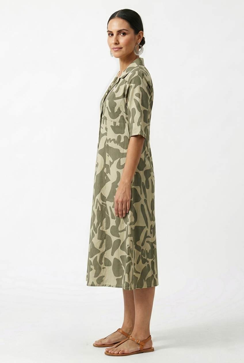 CAMO INSPIRED A-LINE MIDI KURTA