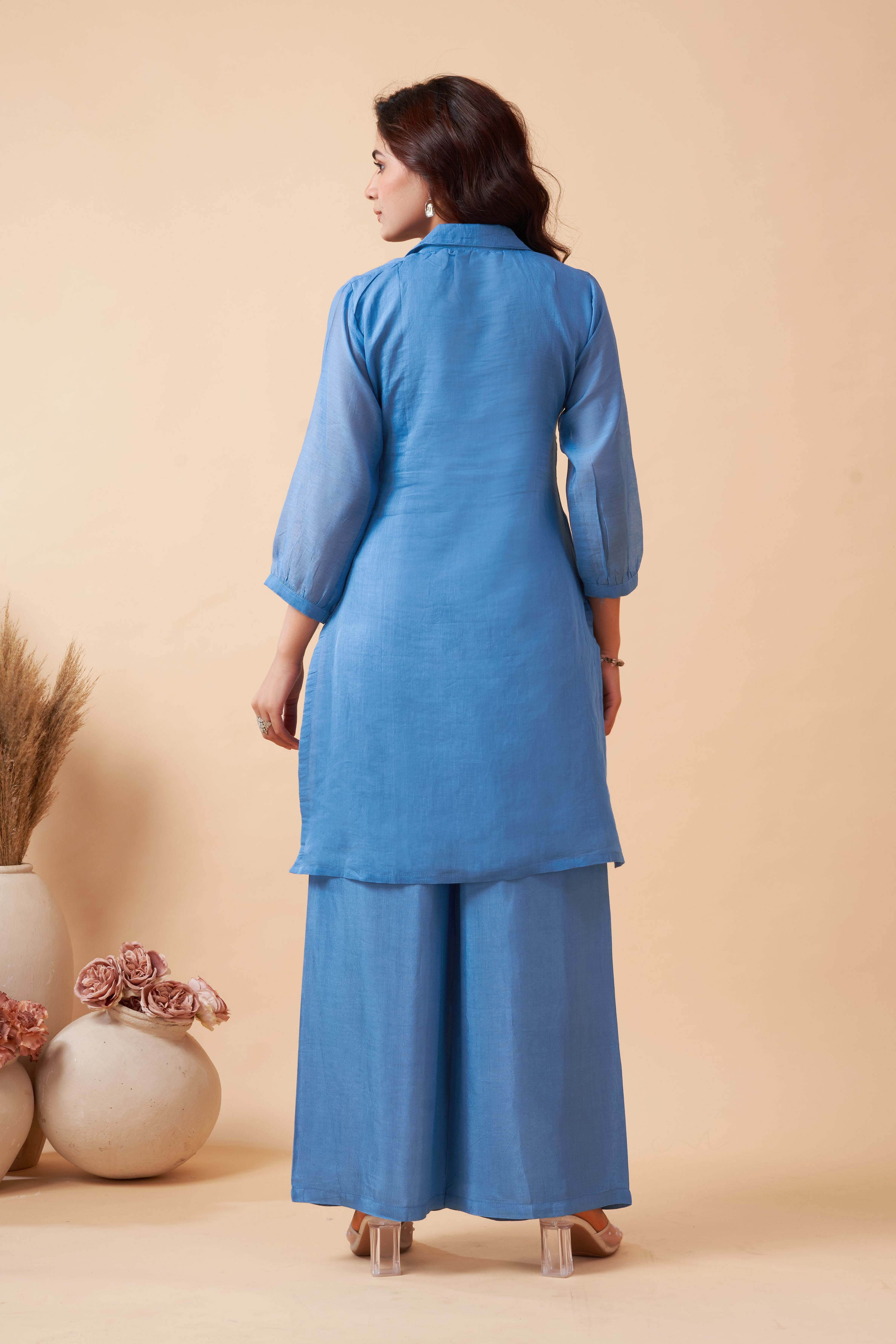 SKY BLUE EMBROIDERED CO-ORD SET