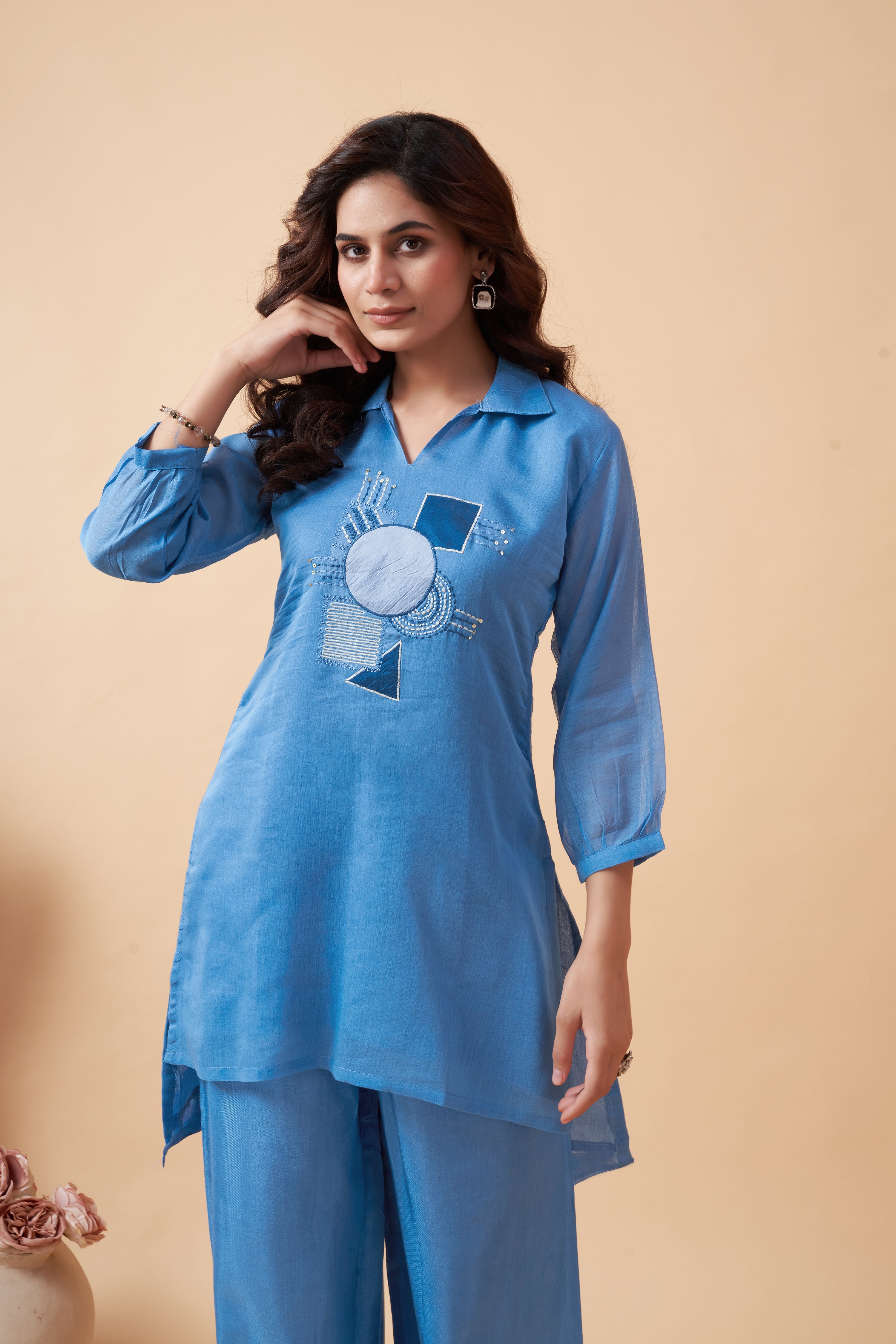 SKY BLUE EMBROIDERED CO-ORD SET