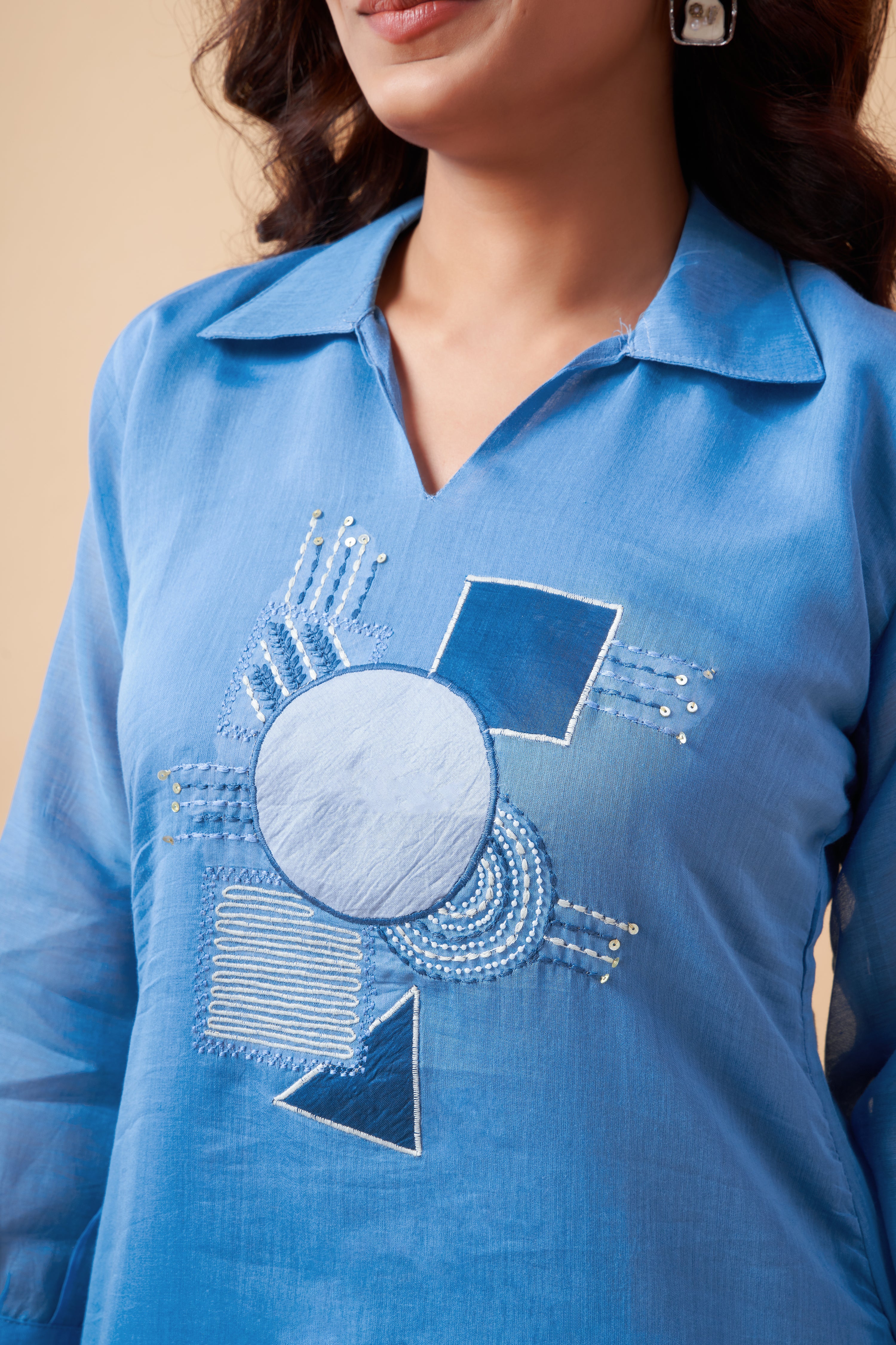 SKY BLUE EMBROIDERED CO-ORD SET