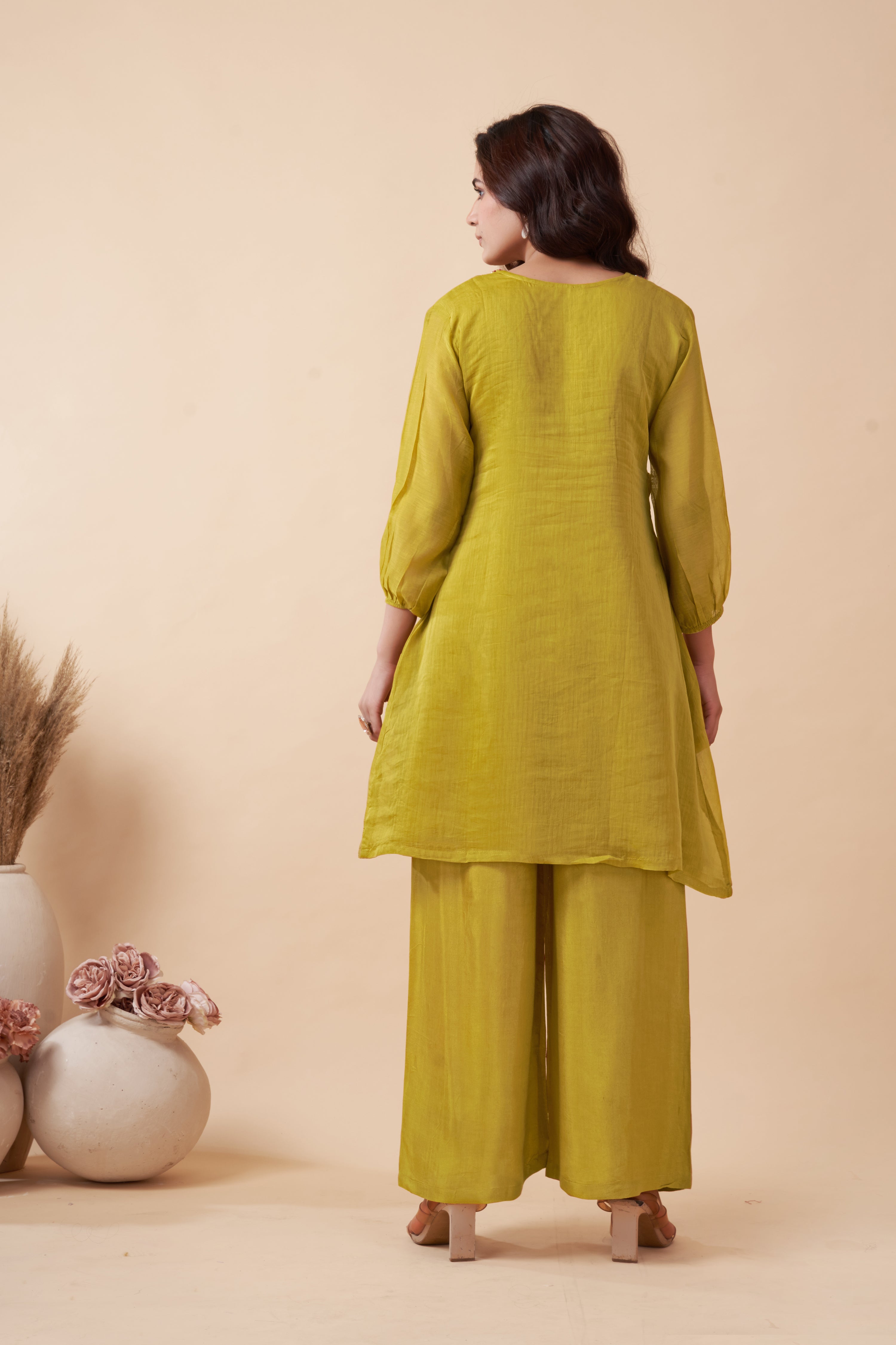 MUSTARD V NECK CO-ORD SET