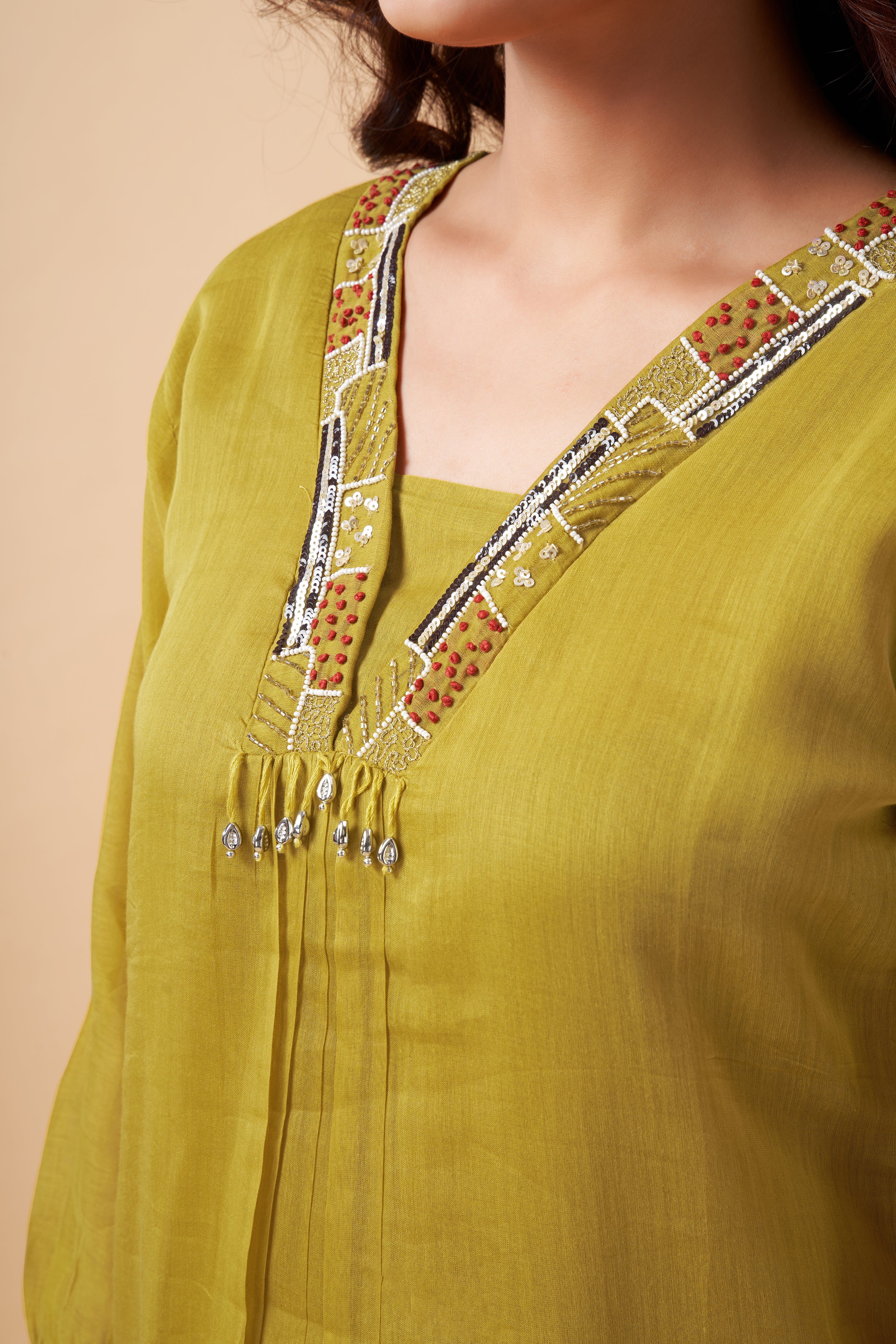 MUSTARD V NECK CO-ORD SET