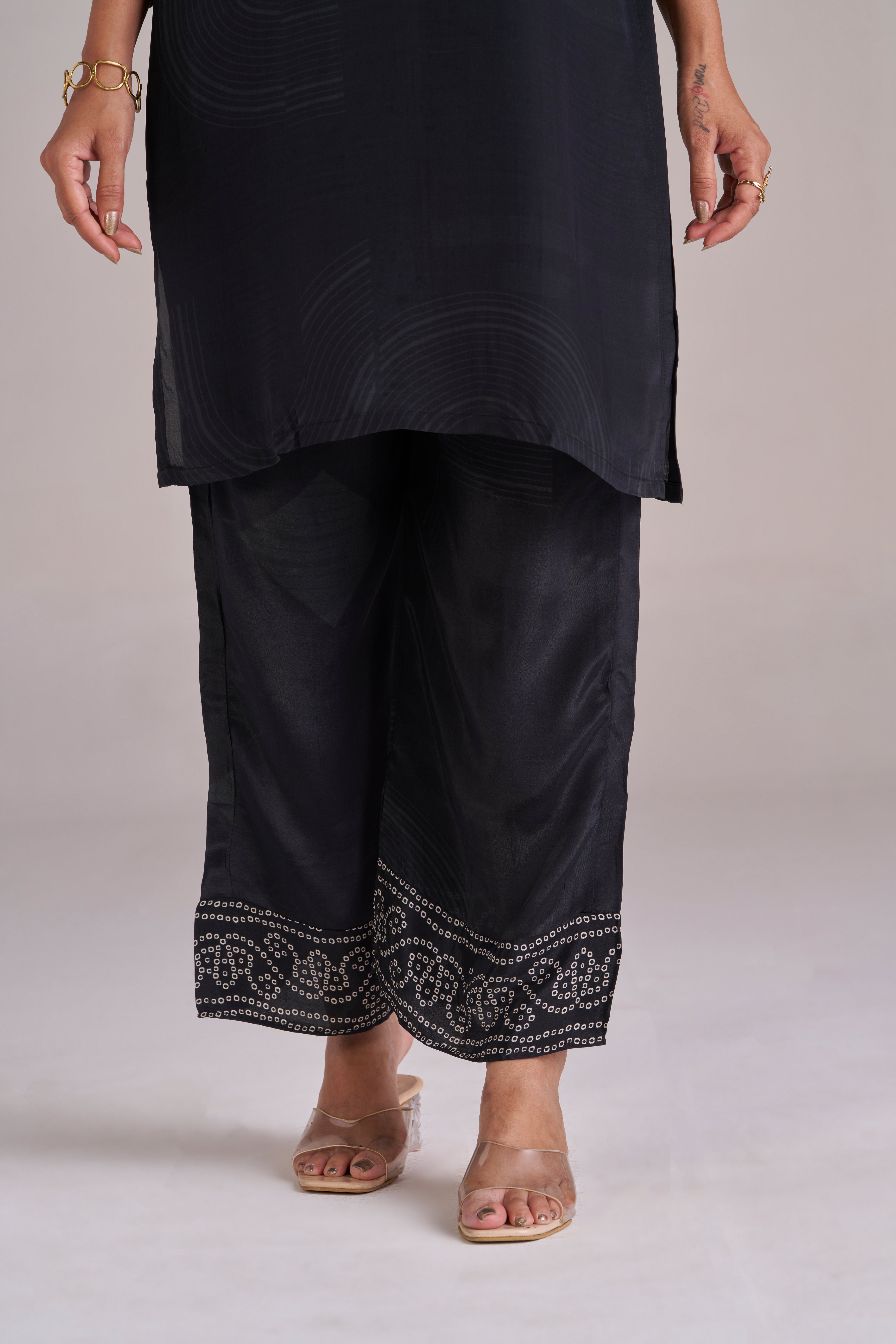 BLACK BANDHANI-GEOMETRIC CO-ORD SET